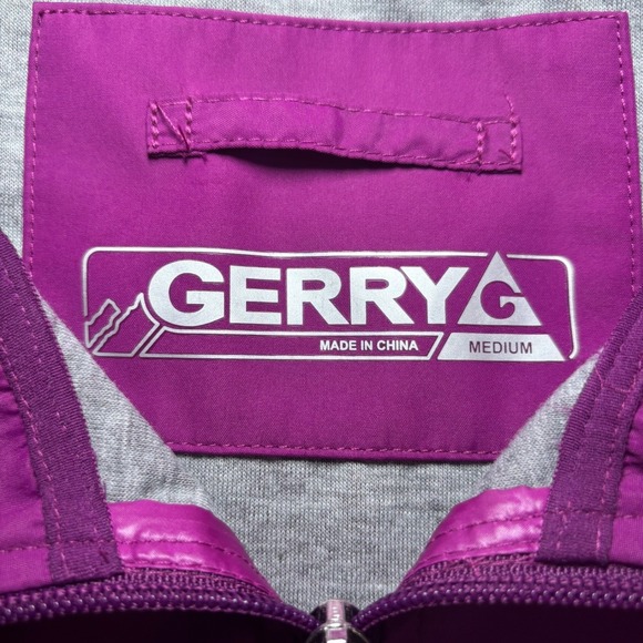 Gerry Fuchsia‎ Hot Pink Full Zip Hooded Raincoat Jacket Medium Zipped Pockets - Picture 8 of 14